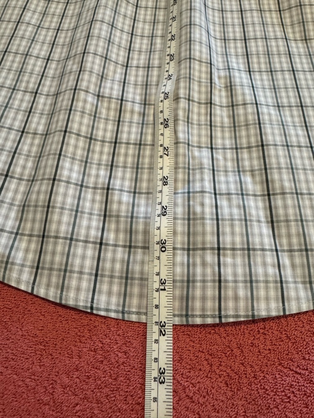 Eddie Bauer White and Blue Plaid Long-Sleeve Button-Up Shirt - Picture 11 of 14